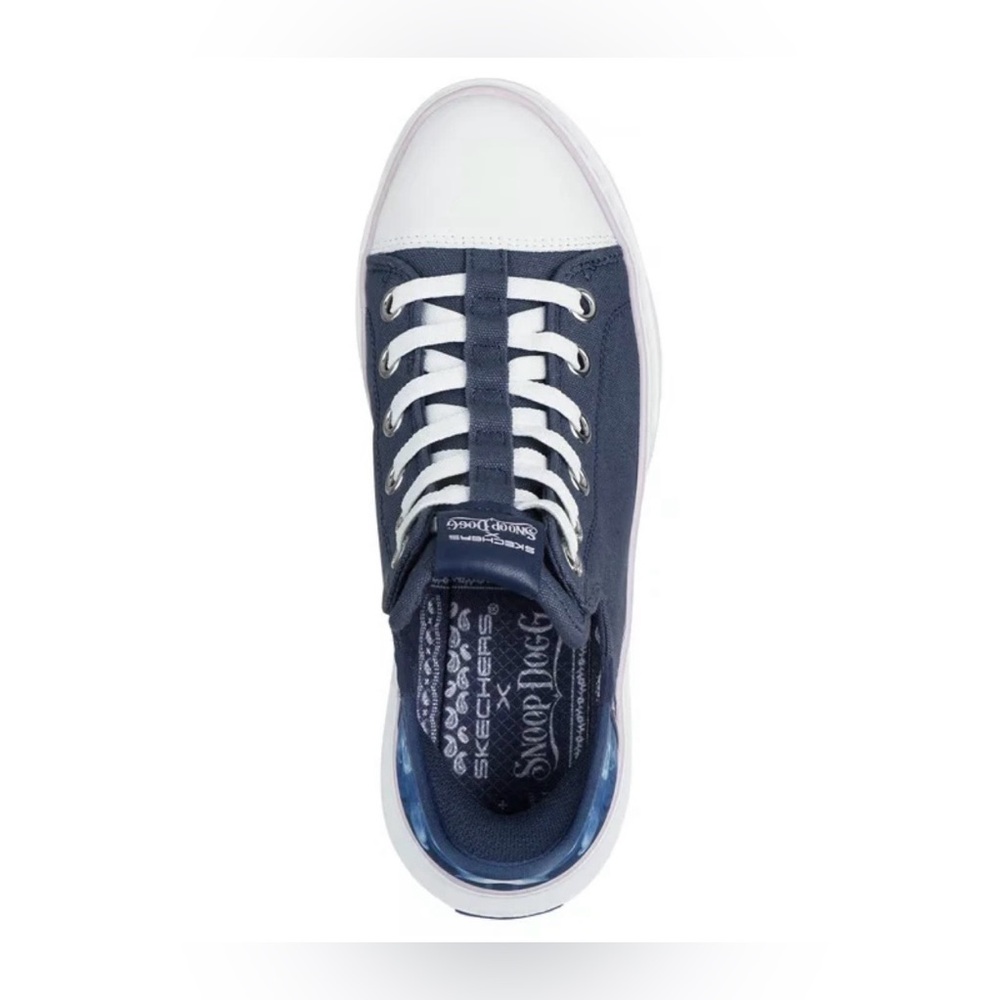 SKECHERS WOMEN’S SNOOP DOGG – BOSS LIFE NAVY CANVAS SLIP-INS 186000.NVY - Picture 4 of 8